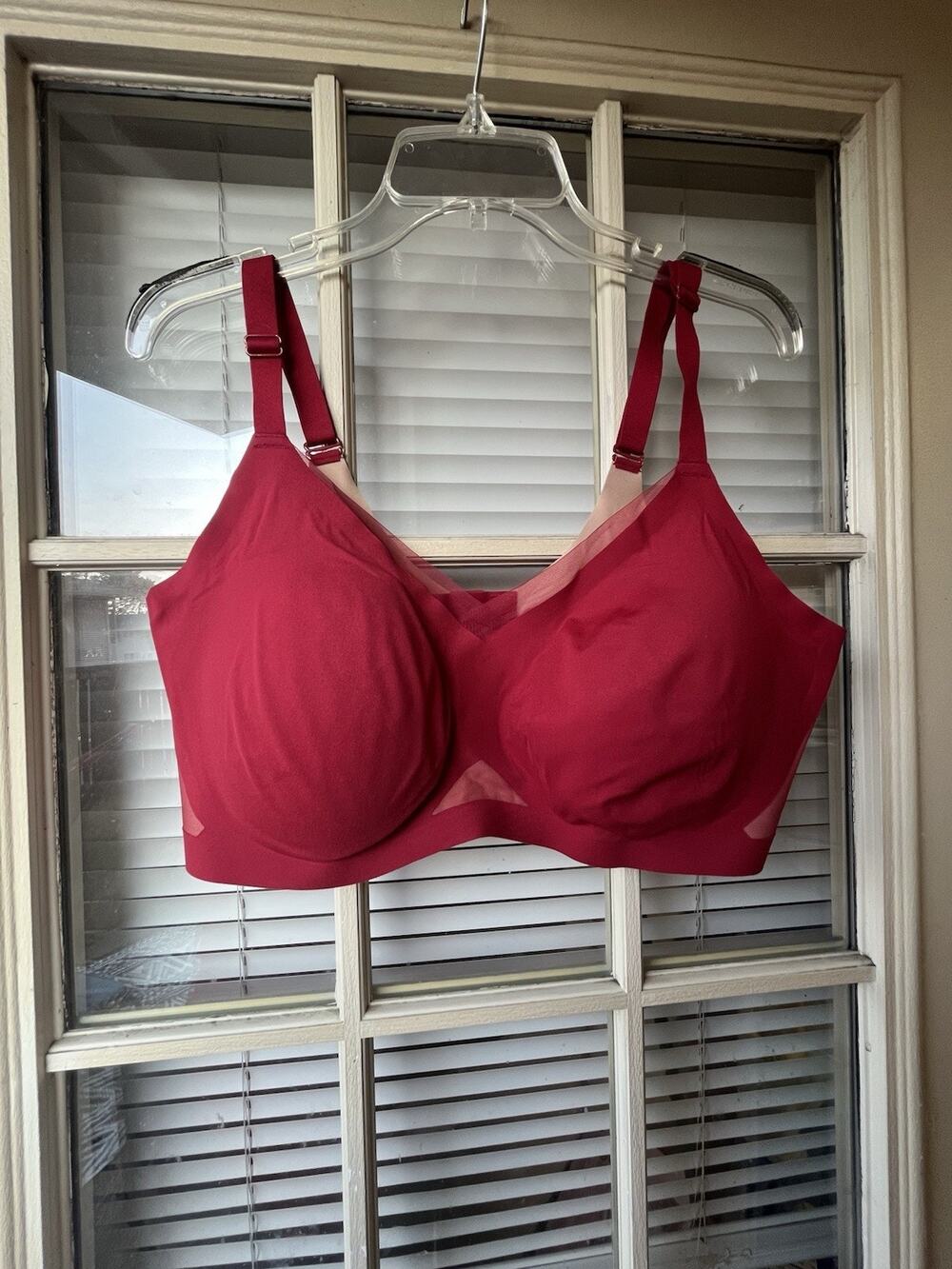 Honeylove CrossOver Bra 2XL Cranberry Wireless Seamless Comfort Everyday